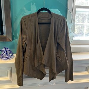 Blank NYC faux suede jacket large greenish tan